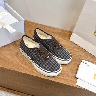 Dior 格纹帆布低帮生活休闲鞋