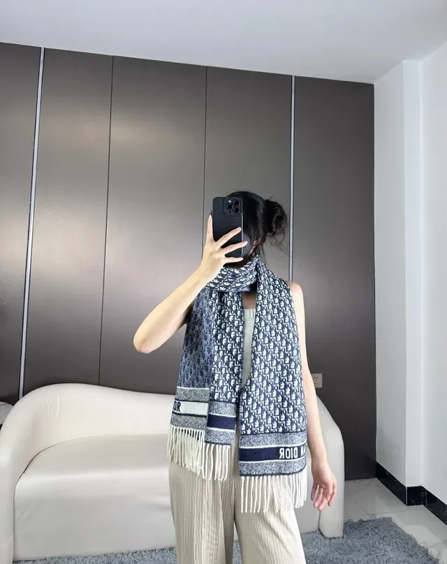 Dior Rey-KlaviK Noir Oblique 山羊绒围巾 4