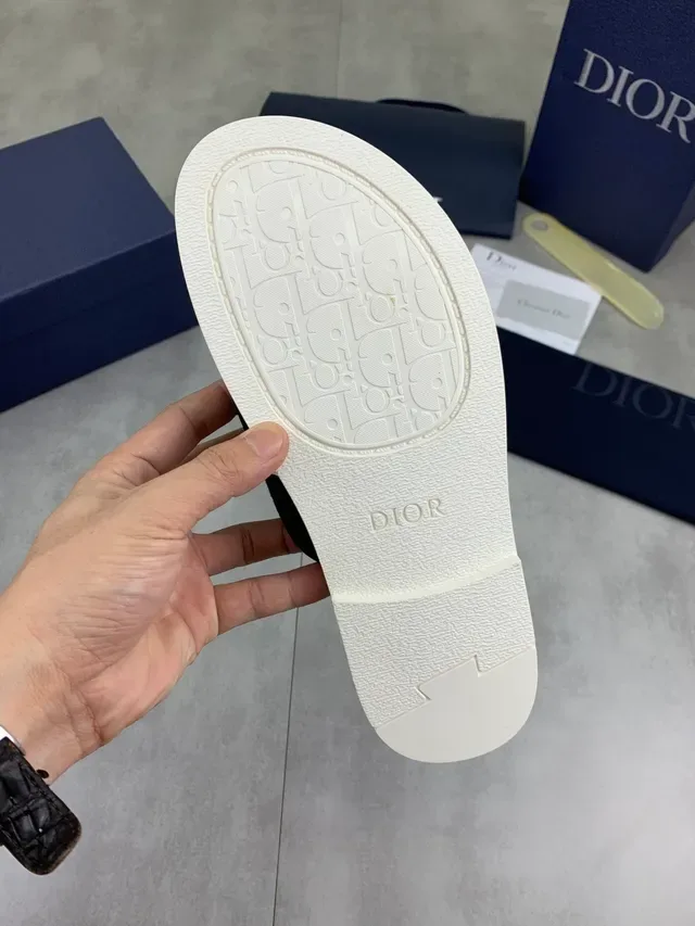 Dior Slide Black and Beige Monogram Strap Slippers 2