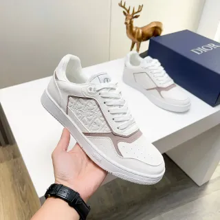 Dior 白米色 Embossed Oblique Monogram 分层面板 生活休闲鞋