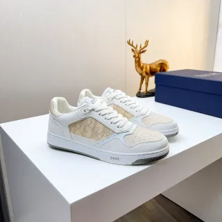 Dior 白色米色低帮拼皮生活休闲鞋