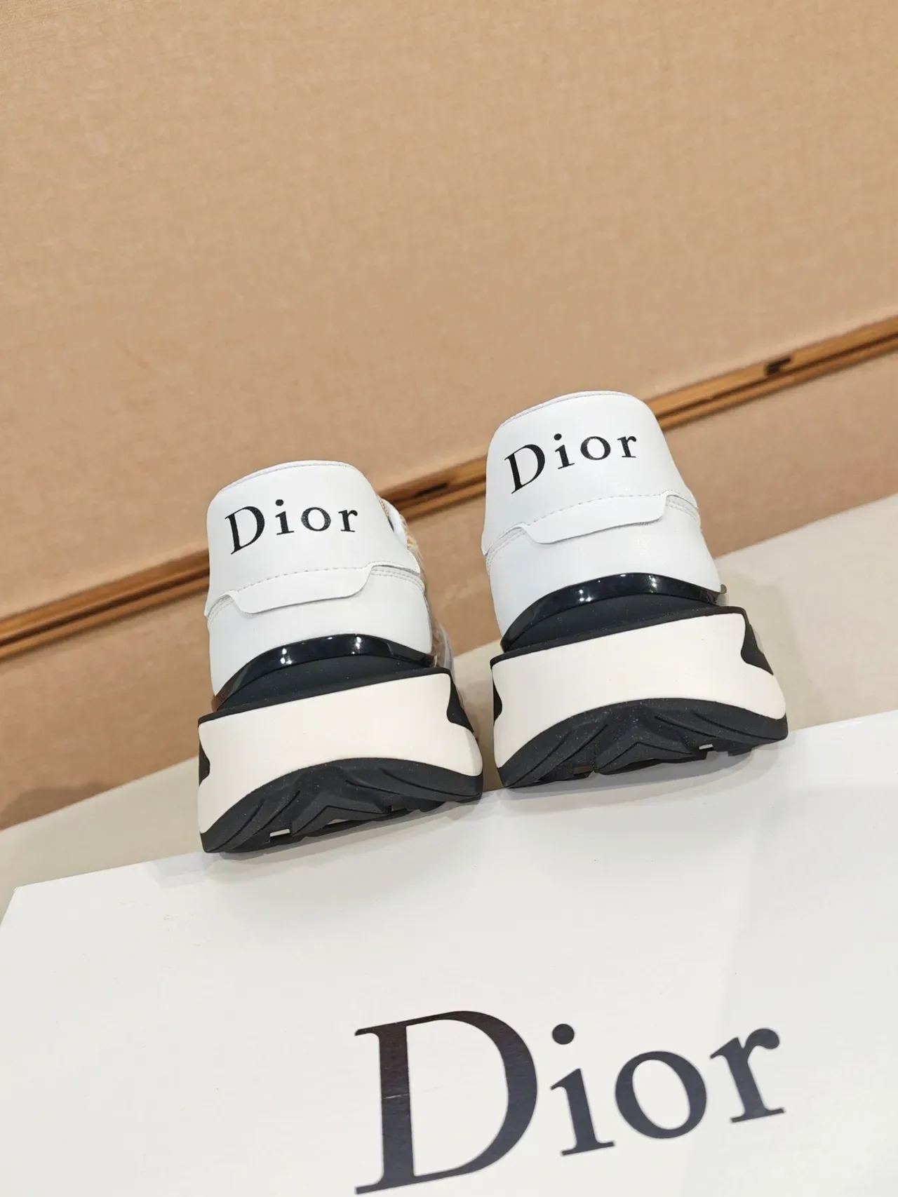 Dior White Blue Monogrammed Textile Leather Overlays Chunky Sneakers 3