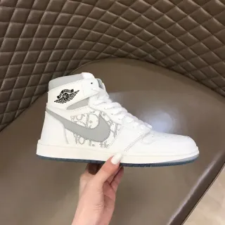 Dior 白灰 高帮 印花 篮球鞋