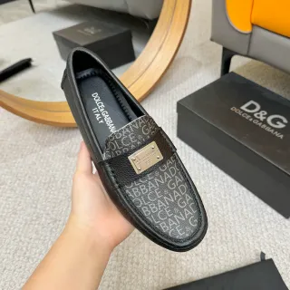 Dolce & Gabbana Portofino Monogram Mocassin en Cuir