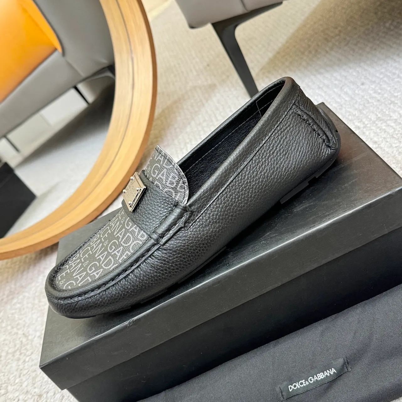 Dolce & Gabbana Portofino Monogram Leather Loafer 6