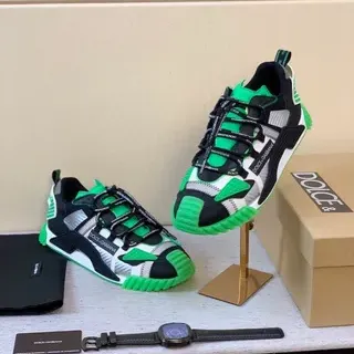 Dolce & Gabbana Runner Black Green Silver Chunky Sneakers