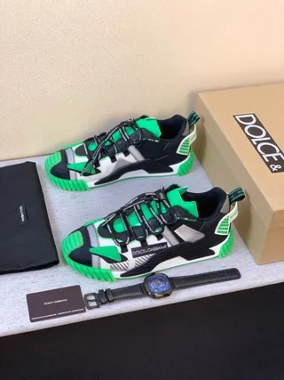 Dolce & Gabbana Runner Black Green Silver Chunky Sneakers 2