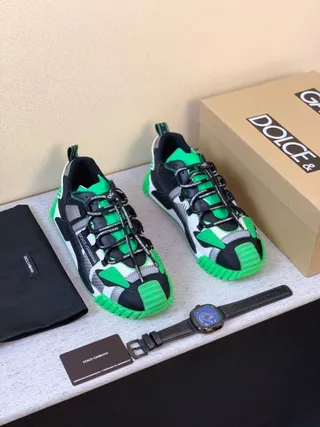 Dolce & Gabbana Runner Black Green Silver Chunky Sneakers 4