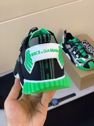 Dolce & Gabbana Runner Black Green Silver Chunky Sneakers 8