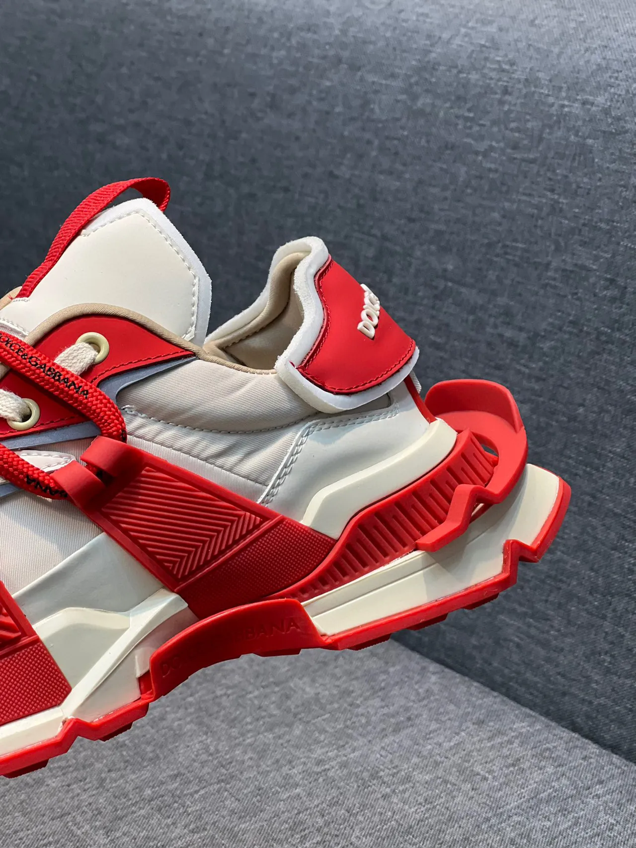Dolce & Gabbana Track Trainer Red and Off-White Chunky Sneakers 8