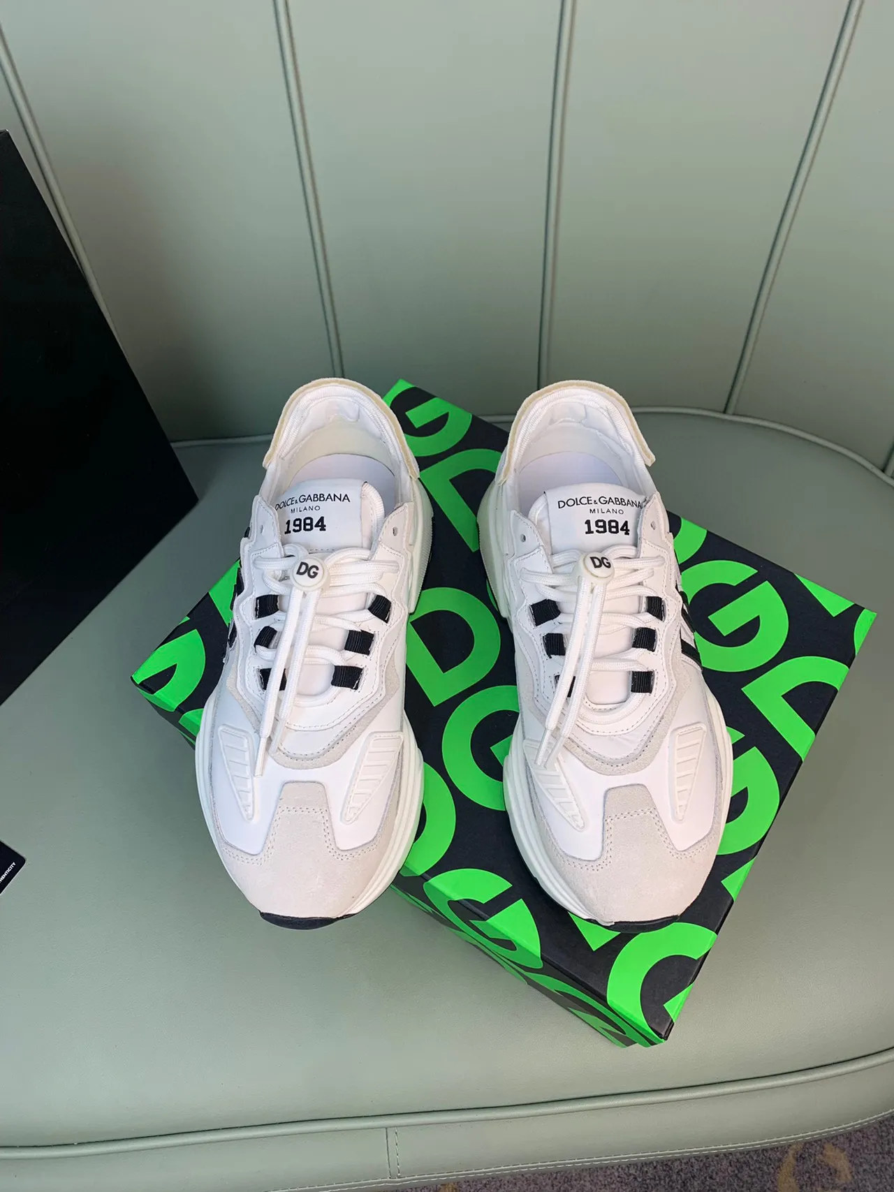 Dolce & Gabbana Track Trainer White Black Chunky Sneakers 9