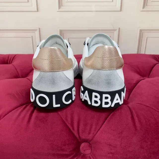 Dolce & Gabbana DG Logo Sneakers Lifestyle Blanc Noir Or 3