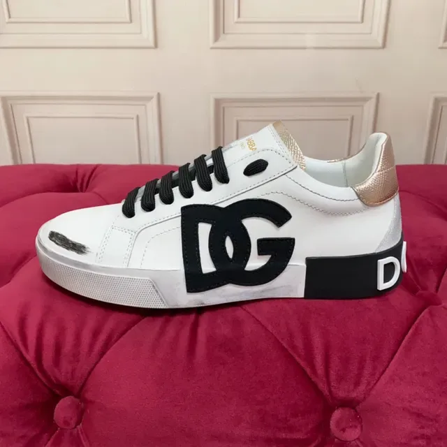 Dolce & Gabbana DG Logo Sneakers Lifestyle Blanc Noir Or 4