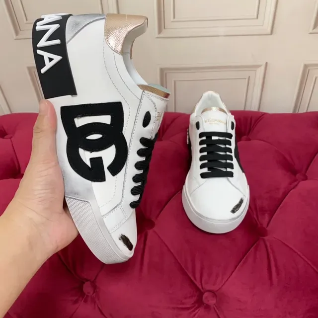 Dolce & Gabbana DG Logo Sneakers Lifestyle Blanc Noir Or 5