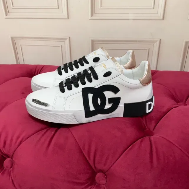 Dolce & Gabbana DG Logo Sneakers Lifestyle Blanc Noir Or 7