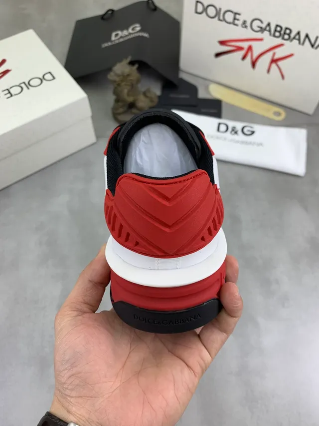 Dolce & Gabbana NS1 Red Black Bold Logo Side Panel Chunky Sculpted Sole Lifestyle Sneakers 3
