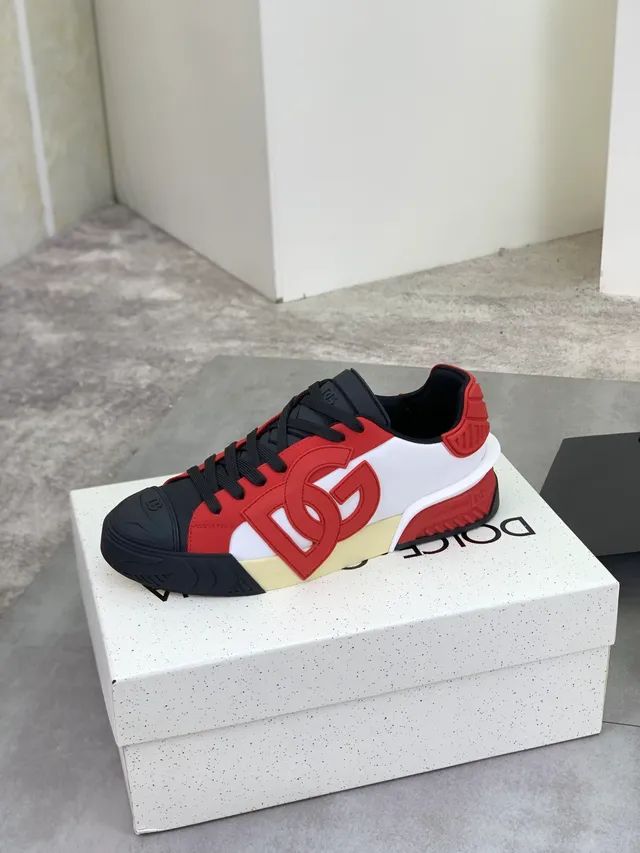 Dolce & Gabbana NS1 Red Black Bold Logo Side Panel Chunky Sculpted Sole Lifestyle Sneakers 4