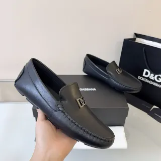 Dolce & Gabbana Portofino 黑色皮革 DG Logo 乐福鞋