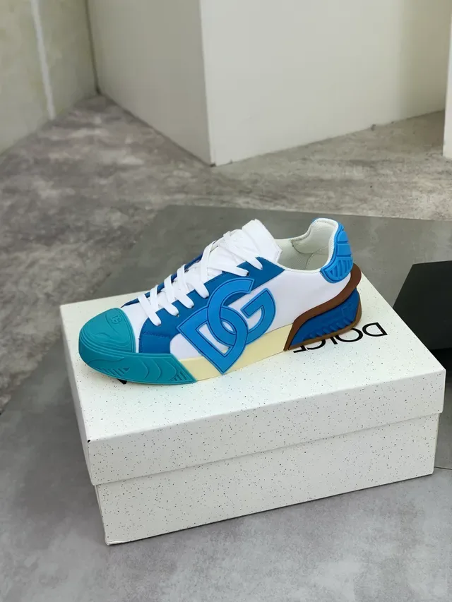 Dolce & Gabbana Portofino Blue White Teal 生活方式运动鞋 4