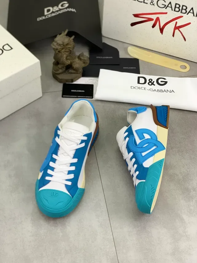Dolce & Gabbana Portofino Blue White Teal 生活方式运动鞋 5