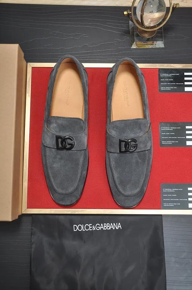 Dolce & Gabbana Portofino Gray Suede Loafers 5