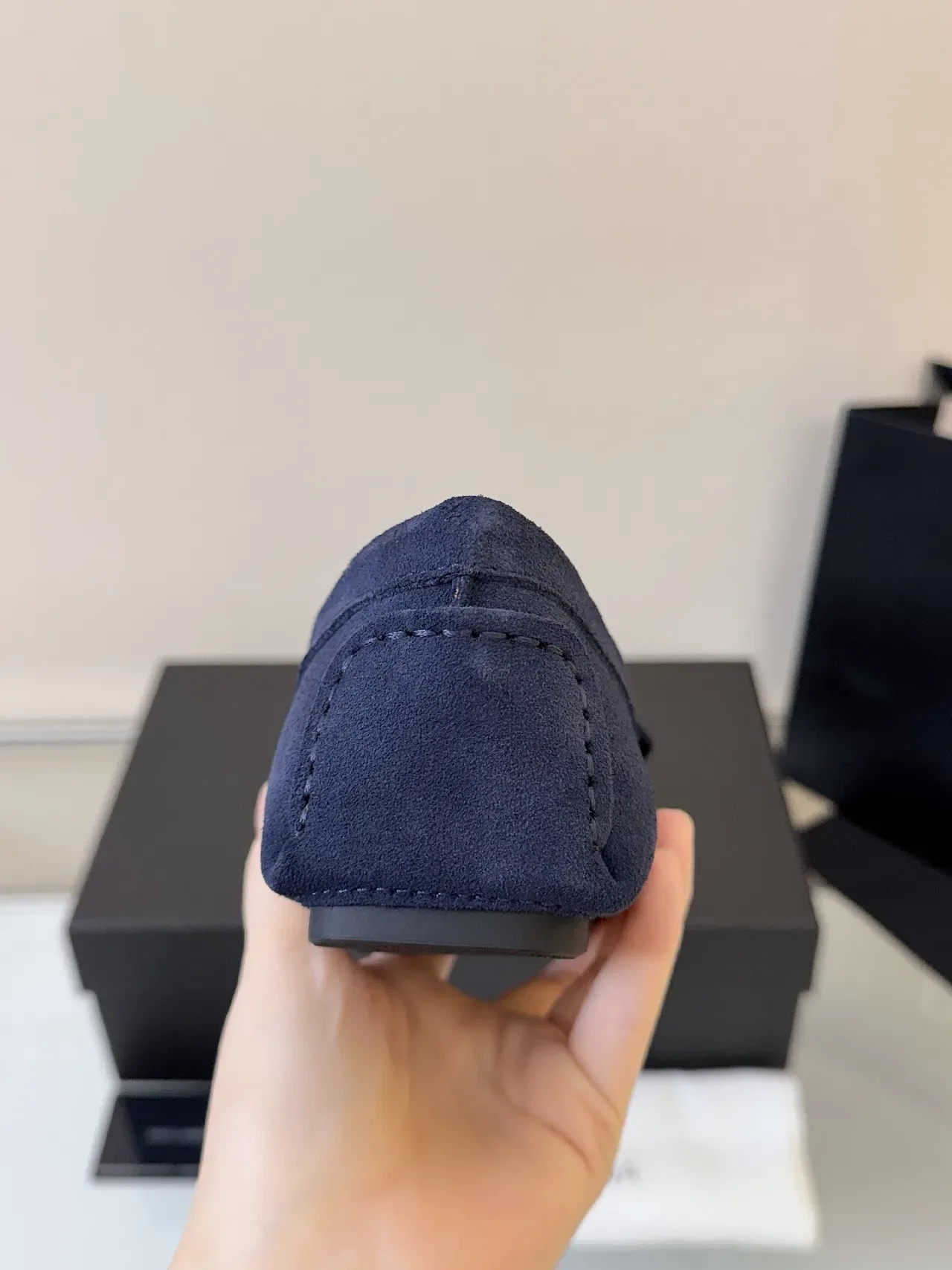 Dolce & Gabbana Portofino 海军蓝 金 麂皮 压花单色 乐福鞋 4