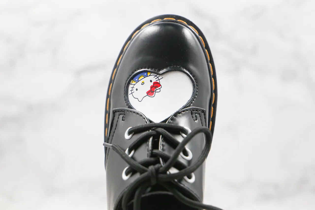 Dr. Martens 1461 Jadon Platform কালো চকচকে চামড়ার অক্সফোর্ড জুতো 5