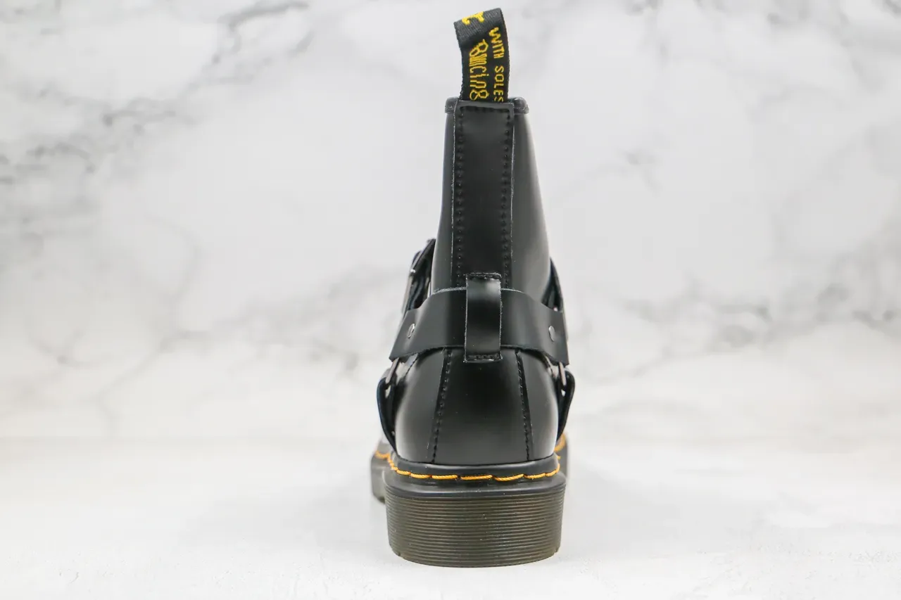 Dr. Martens মার্টিন বুট কালো/হলুদ চিকন চামড়া ওয়েল্ট স্টিচিং 2