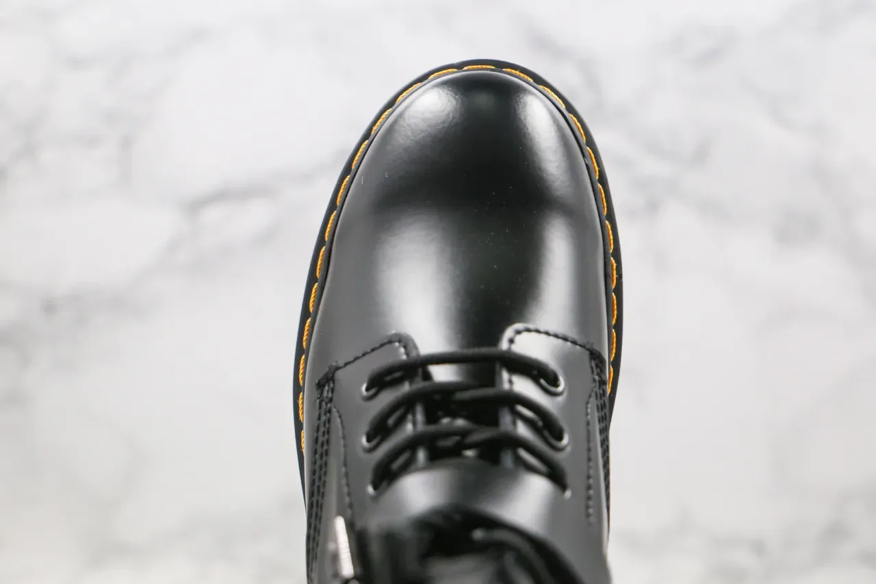 Dr. Martens মার্টিন বুট কালো/হলুদ চিকন চামড়া ওয়েল্ট স্টিচিং 9