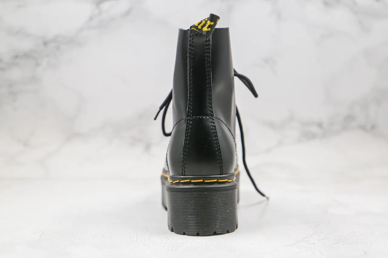 Dr. Martens Jadon काला पीला प्लेटफॉर्म सोल कैप टो मार्टिन बूट्स 3