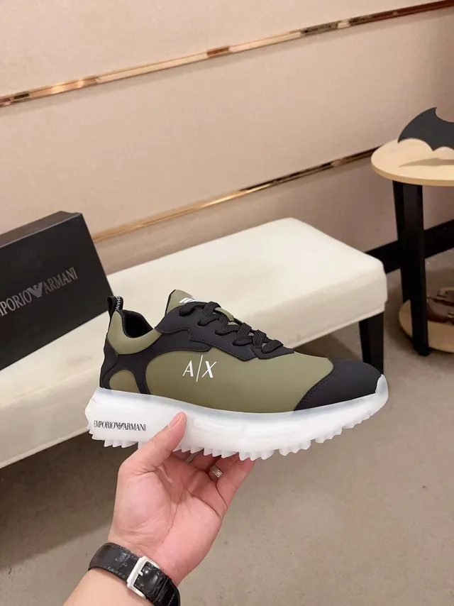 Emporio Armani A|X 橄榄黑生活方式运动鞋 4