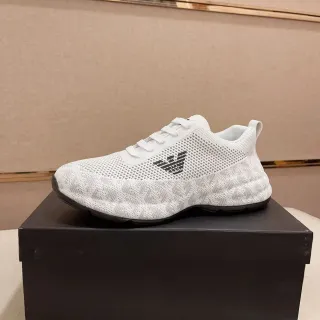 Emporio Armani Knit Eagle Logo White Lifestyle Sneakers