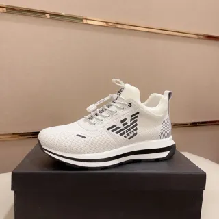 Emporio Armani Zapatillas Lifestyle Blanco y Negro con Logo de Águila