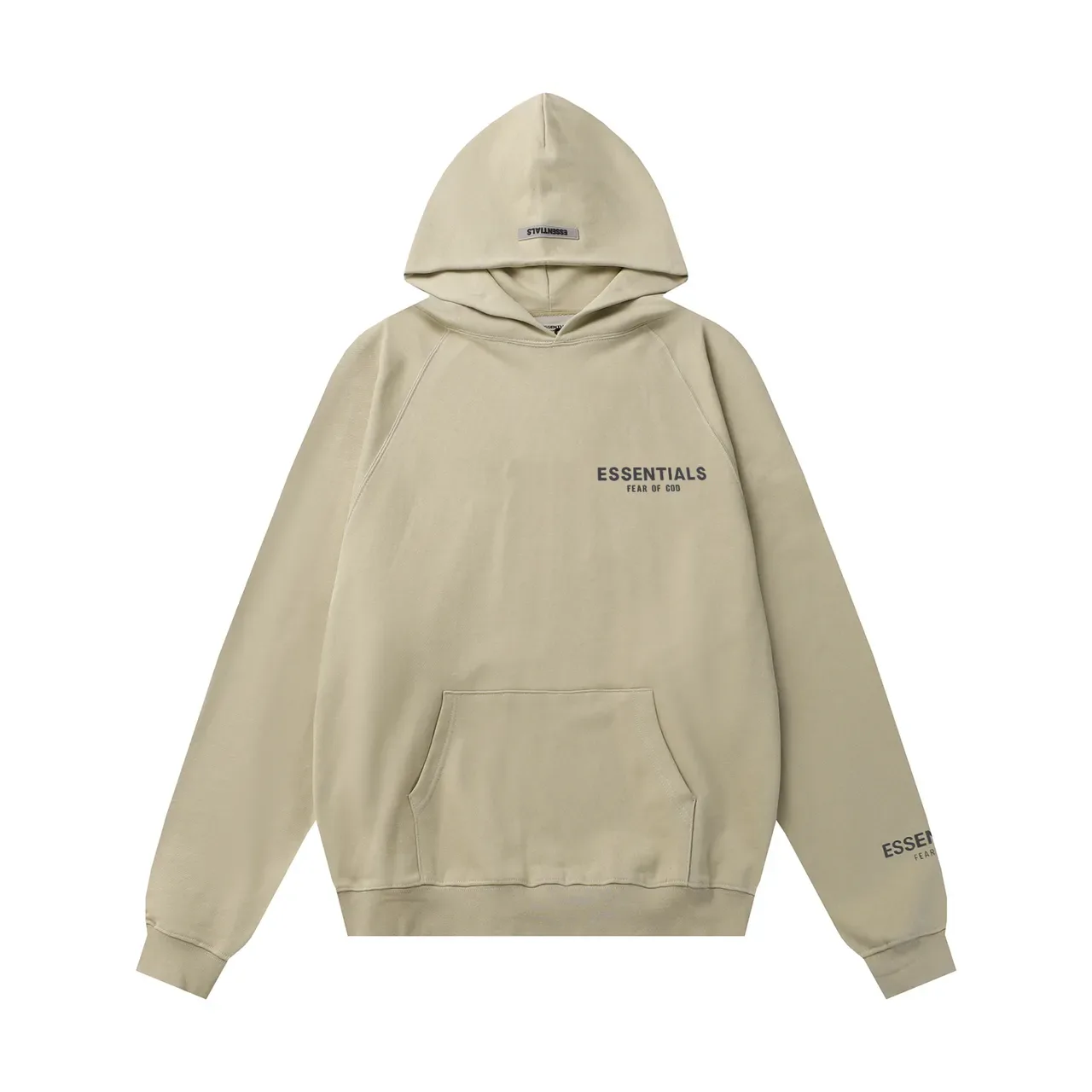 Fear of God Essentials Beige Minimalist Raglan Sleeve Hoodie 2