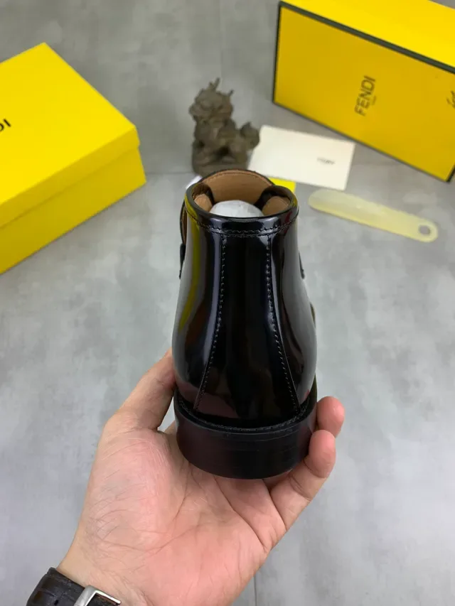 Fendi FF Loafer Black Patent Leather Loafer 3