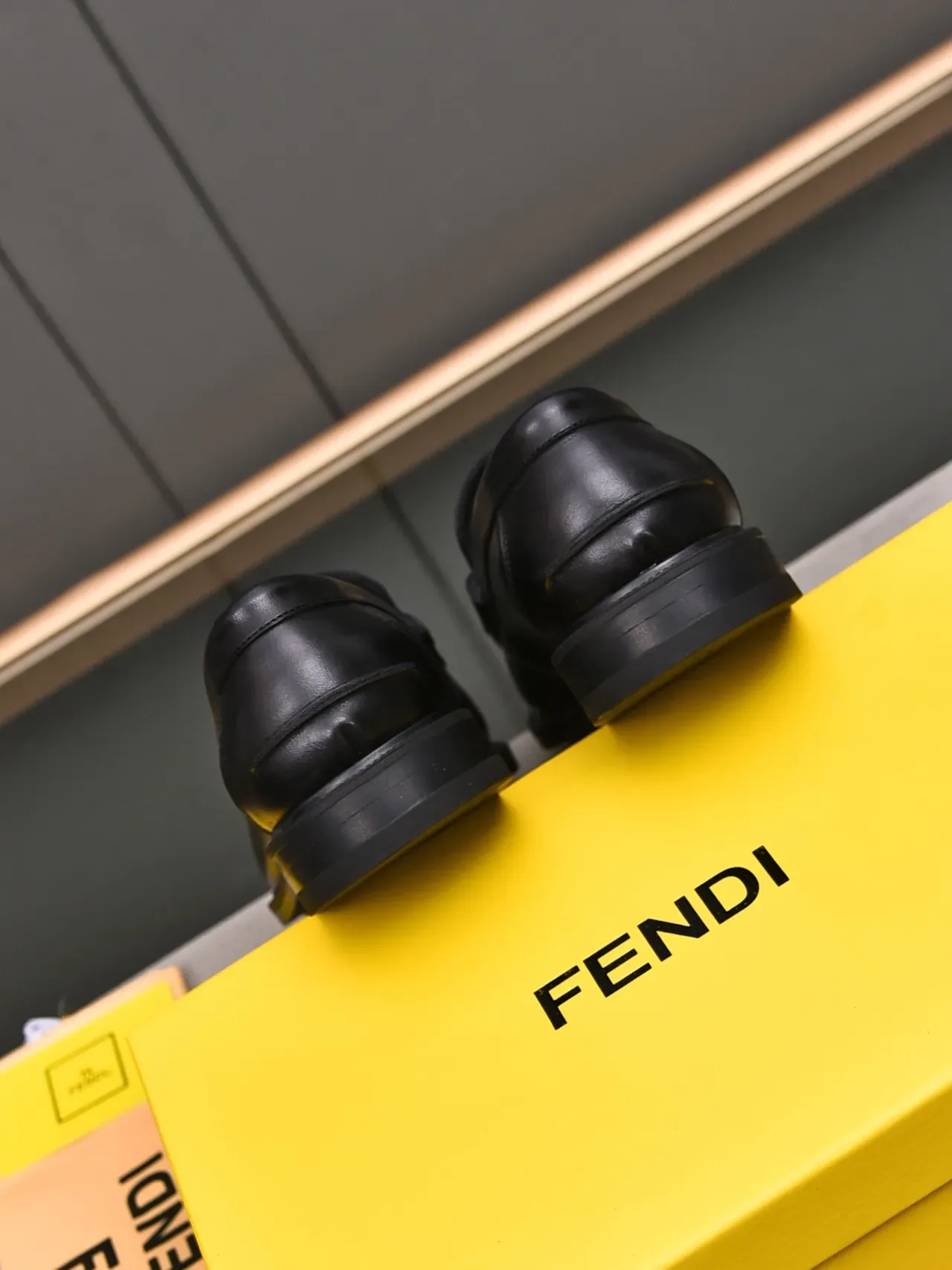 Fendi FF Loafer Black Silver Leather And Monogram Canvas Metal Horsebit Buckle Loafer 3