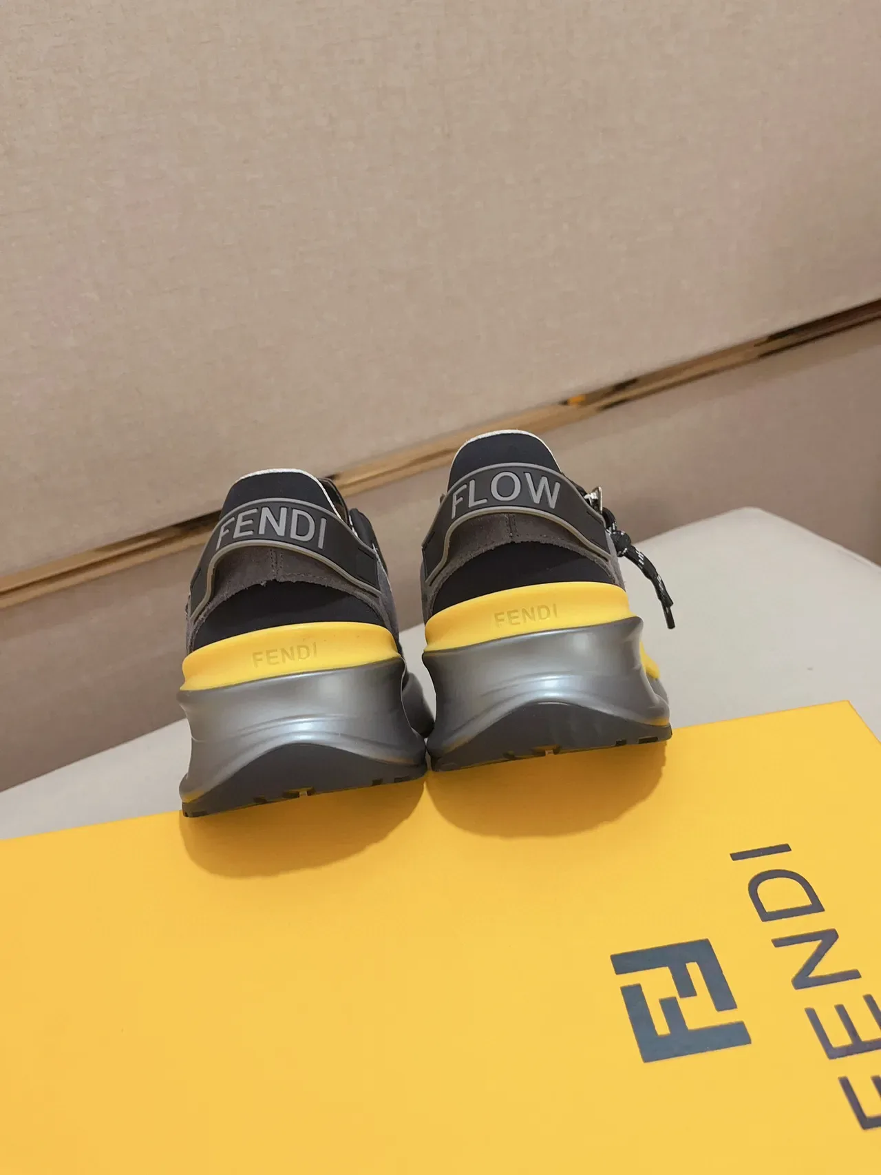 Fendi First Black Gray Yellow Lifestyle Sneakers 8