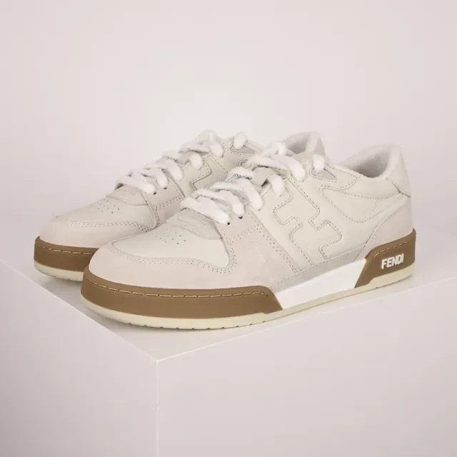 Fendi First Off-White و Tan حذاء رياضي 2