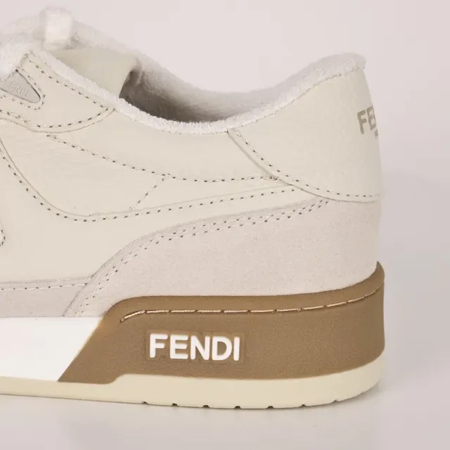 Fendi First Off-White و Tan حذاء رياضي 4