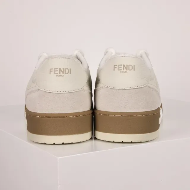 Fendi First Off-White و Tan حذاء رياضي 8