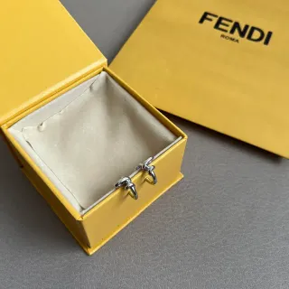 Fendi Nó Prata Amarelo Brincos de aro