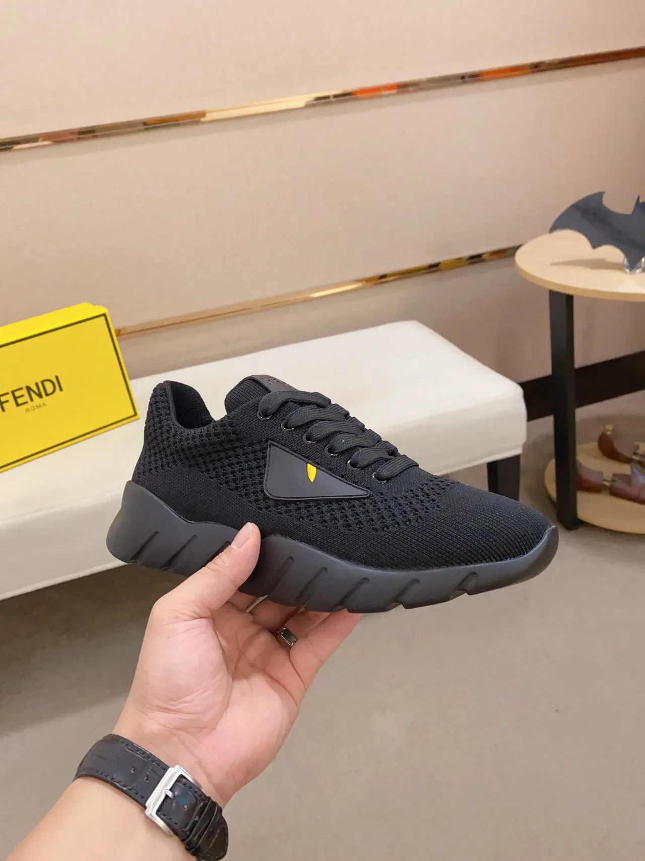 Fendi Mania Runner Zapatillas Lifestyle Negras en Tricot 6