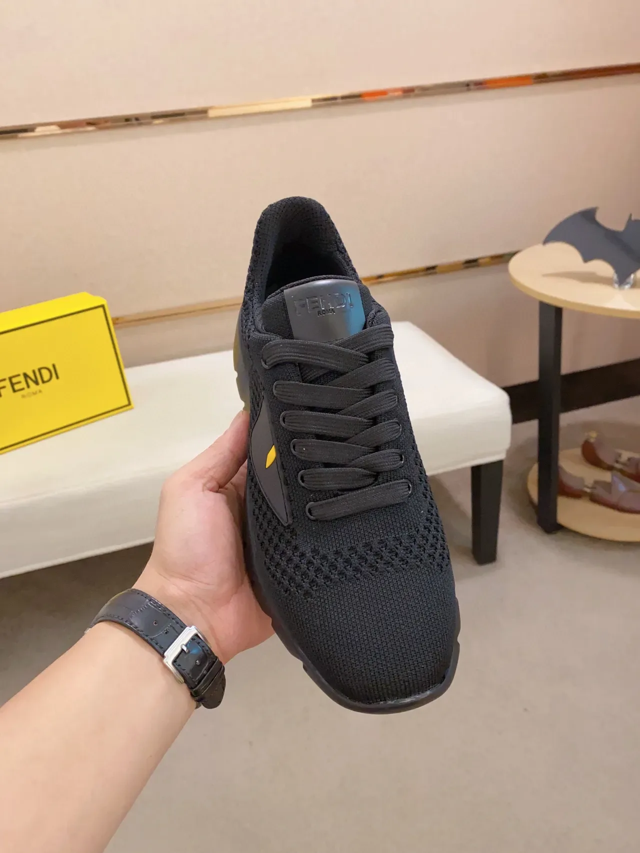 Fendi Mania Runner Zapatillas Lifestyle Negras en Tricot 8