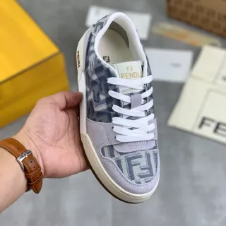 Fendi Monogram-Print Suede Low-Top Lifestyle Sneaker