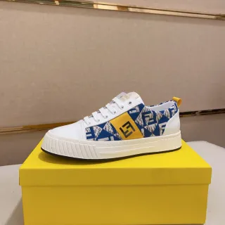 Fendi 白色蓝色低帮平台鞋底生活方式运动鞋