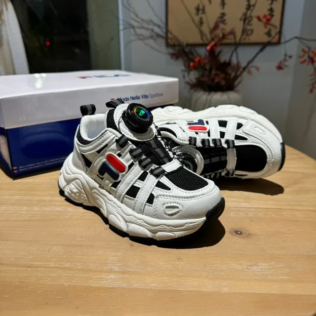 Fila White Pink Midsole Dial-Closure System Chunky Sneakers 12