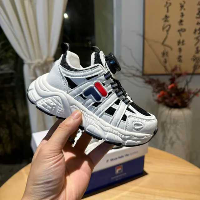 Fila White Pink Midsole Dial-Closure System Chunky Sneakers 14