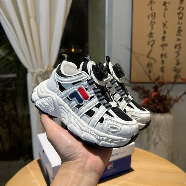 Fila White Pink Midsole Dial-Closure System Chunky Sneakers 19