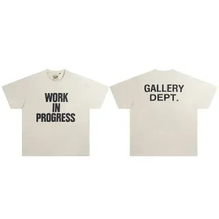 Gallery Dept Beige Black Oversized Fit Bold Typographic Print T-Shirt