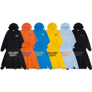 Gallery Dept Black Oversized Fit Screen-Printed Logo Hoodie